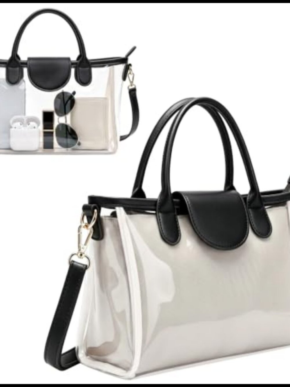 Clear Crossbody Bag with Detachable Waterproof Liner Stadium Approved TPU
